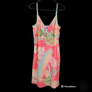 TORI Richard Honolulu 100% Silk Floral Print Dress